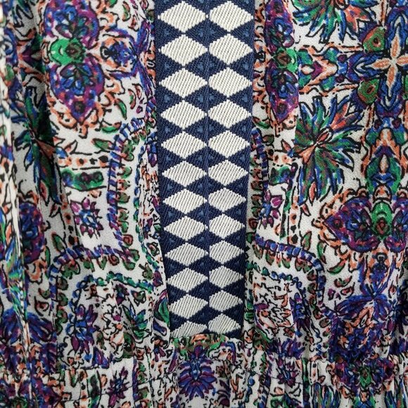 DR2 Daniel Rainn Maxi Dress Sm Sleeveless Boho Lace Yolk Blue Purple Sheer Lined - Picture 5 of 16